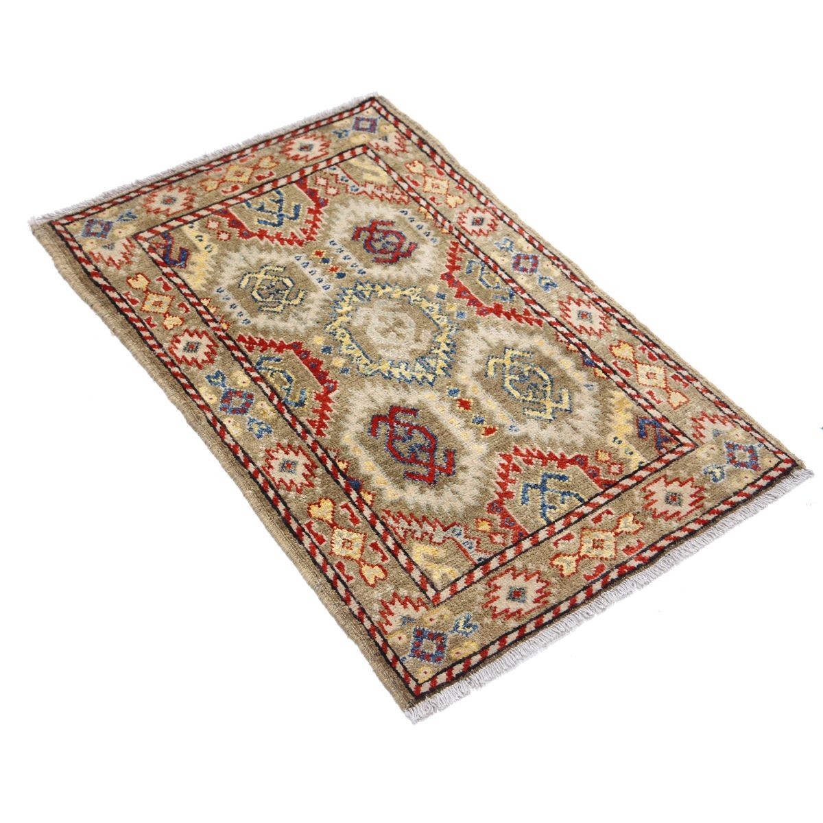 Revival 2x3 Handmade Double Knotted Washable Wool Rug - Colorful