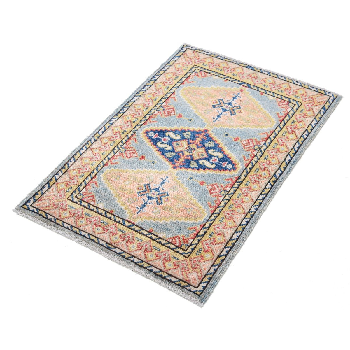 Revival 2x3 Handmade Double Knotted Washable Wool Rug - Colorful