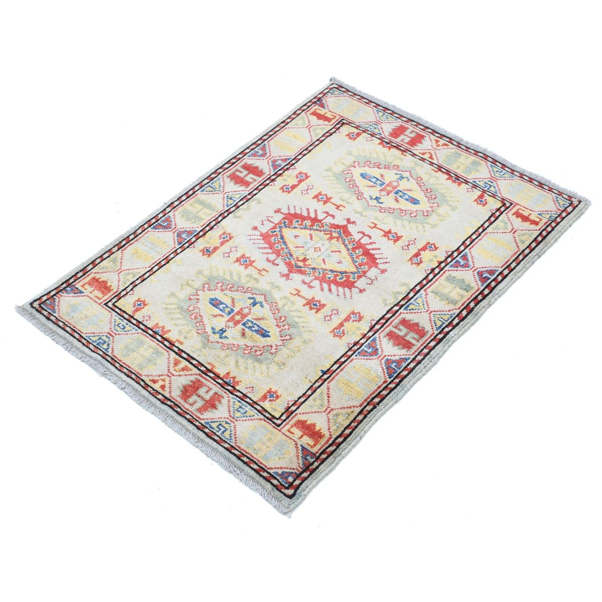 Revival 2x3 Handmade Double Knotted Washable Wool Rug - Colorful