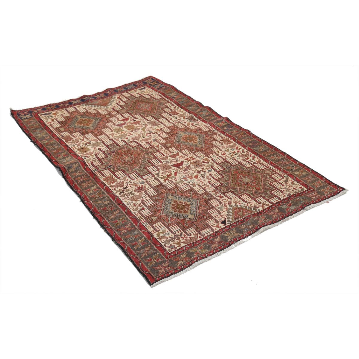 Silki 4x6 Hand Woven Washable Silk Rug - Colorful