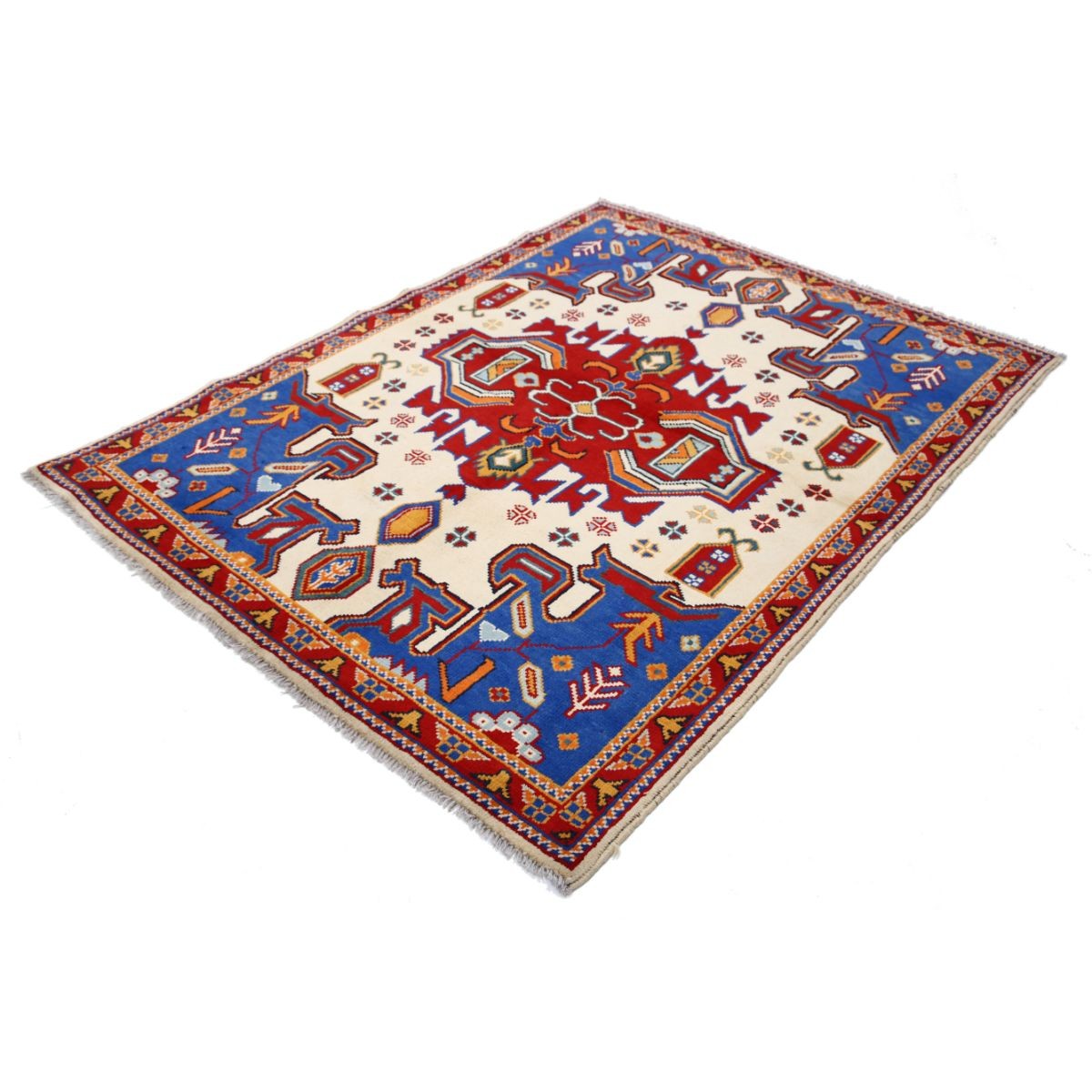Revival 5x7 Handmade Double Knotted Washable Wool Rug - Colorful