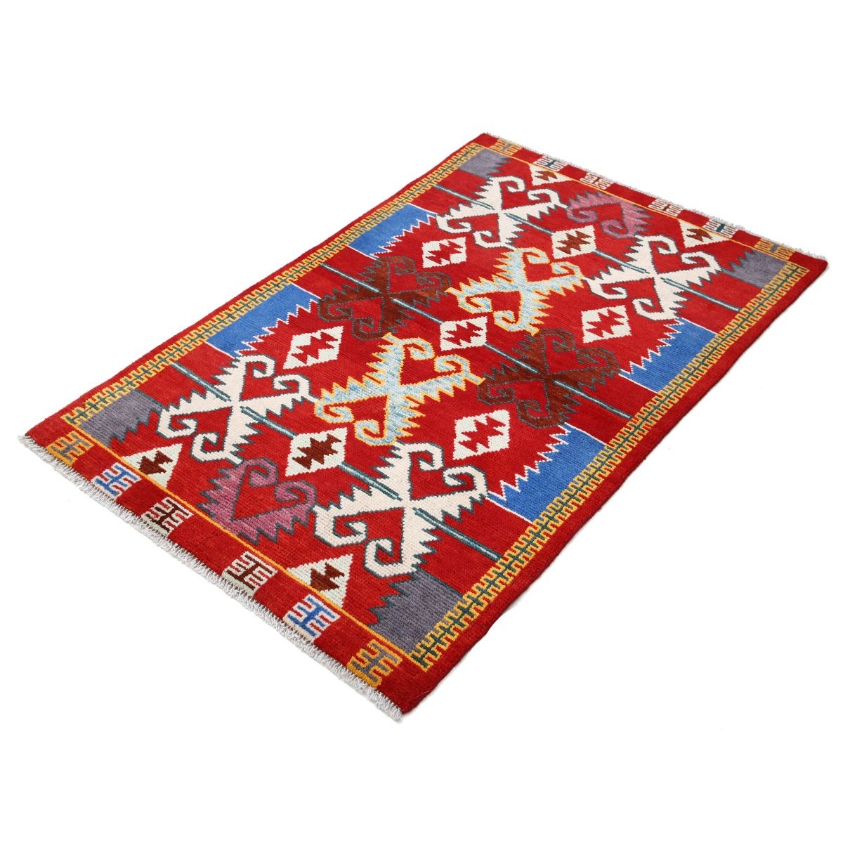 Revival 3x5 Handmade Double Knotted Washable Wool Rug - Colorful