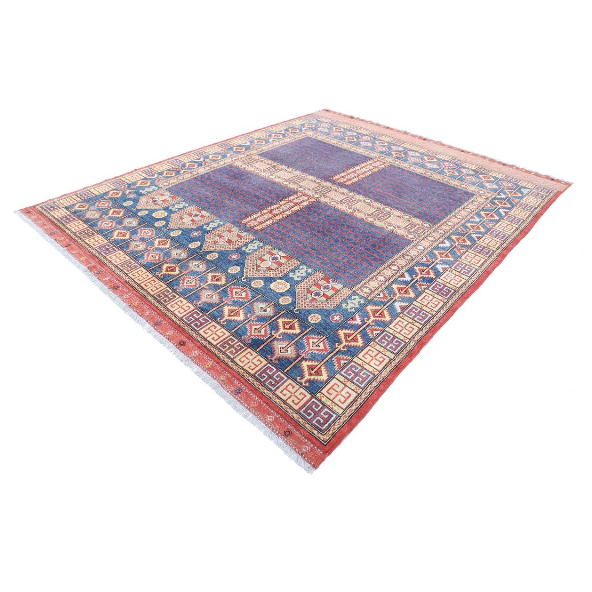 Revival 8x10 Handmade Double Knotted Washable Wool Rug - Colorful