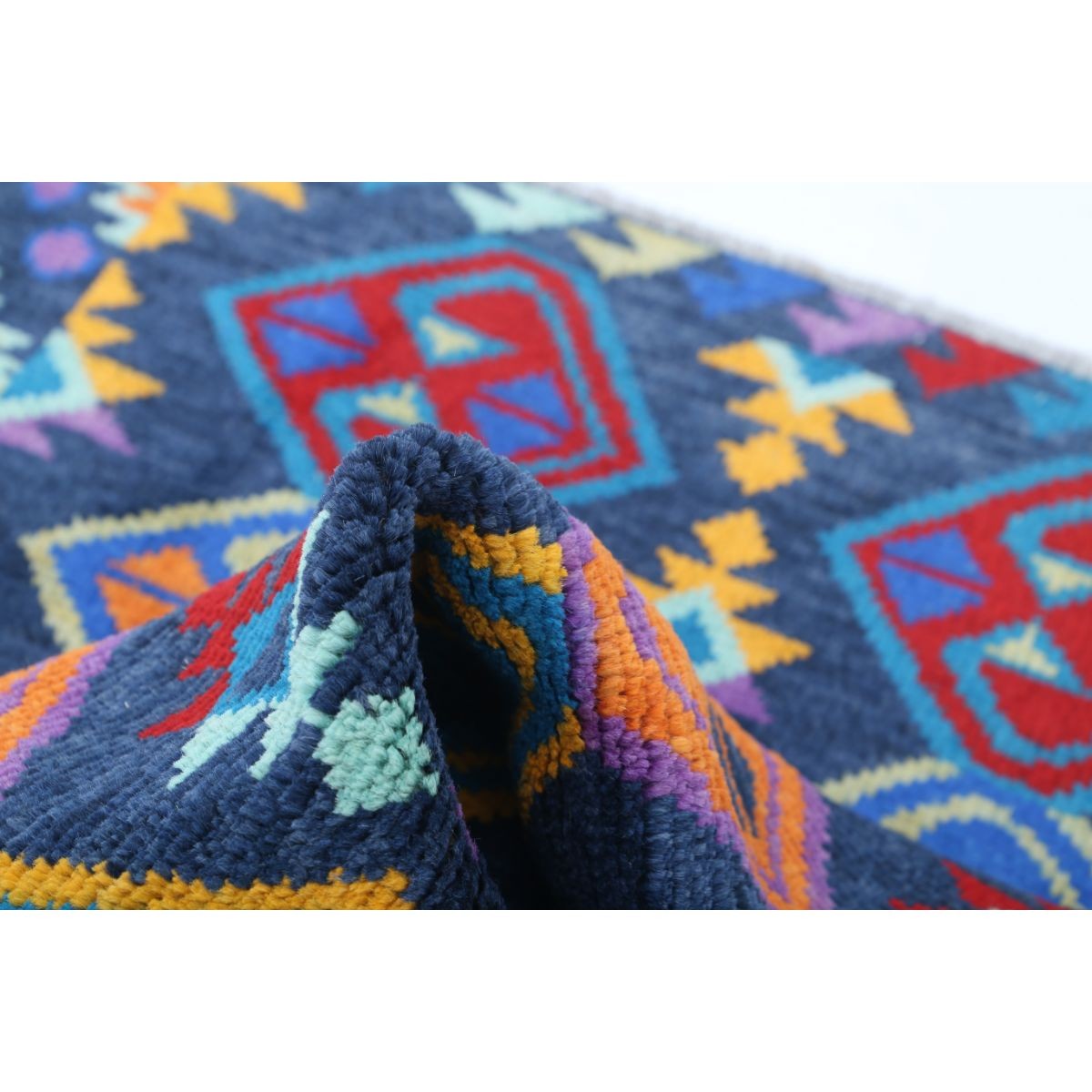 Revival 3x4 Handmade Double Knotted Washable Wool Rug - Colorful