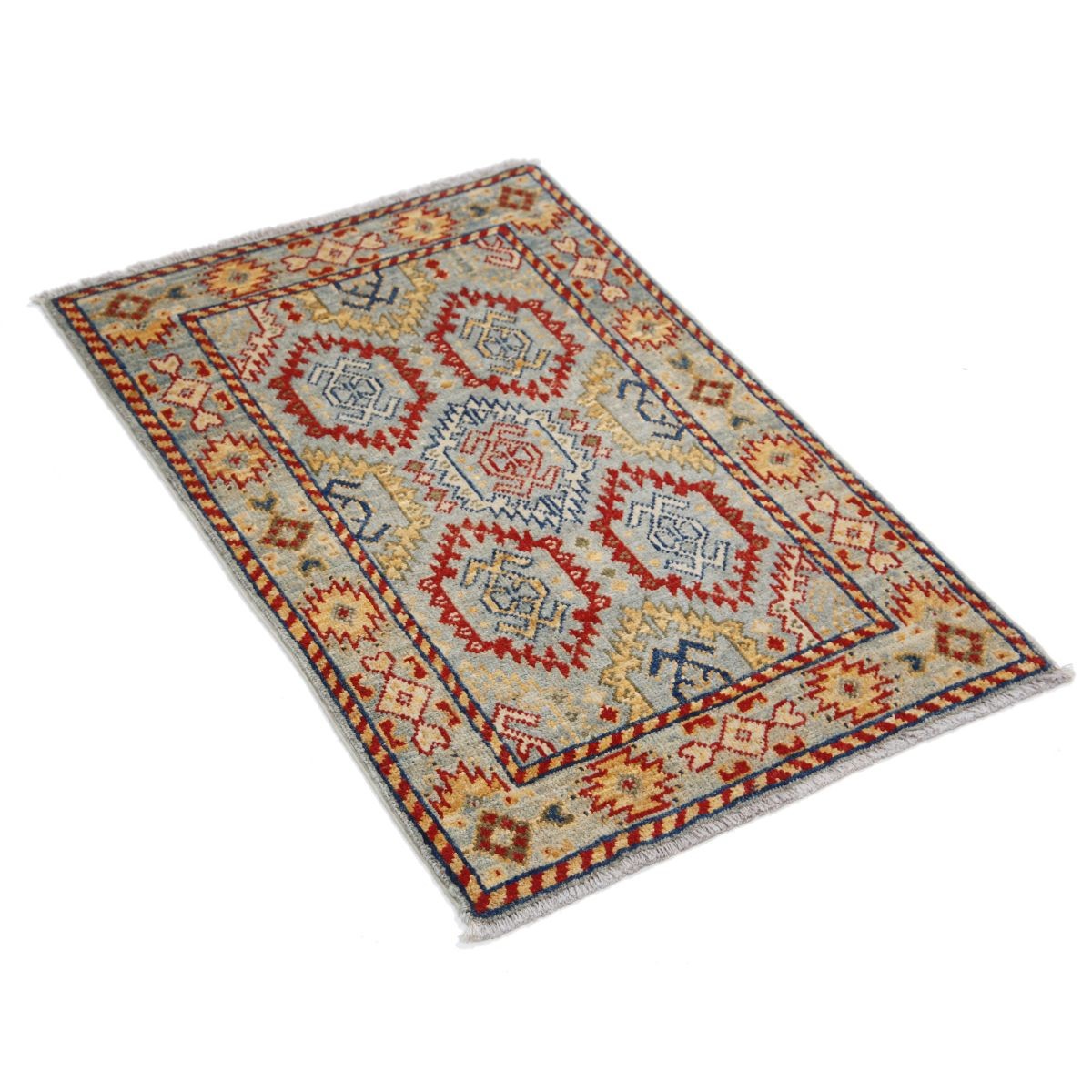 Revival 2x3 Handmade Double Knotted Washable Wool Rug - Colorful