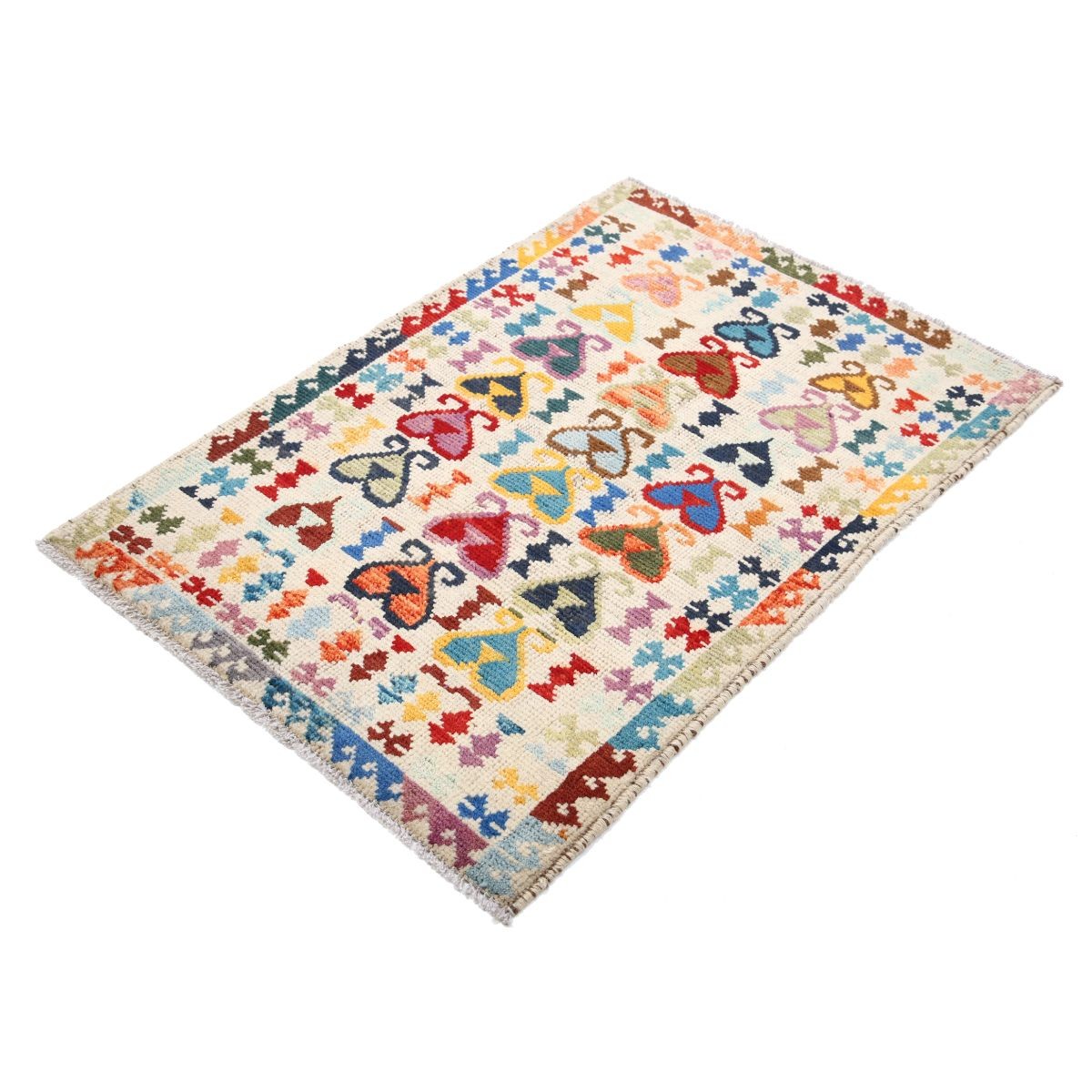 Revival 3x4 Handmade Double Knotted Washable Wool Rug - Colorful