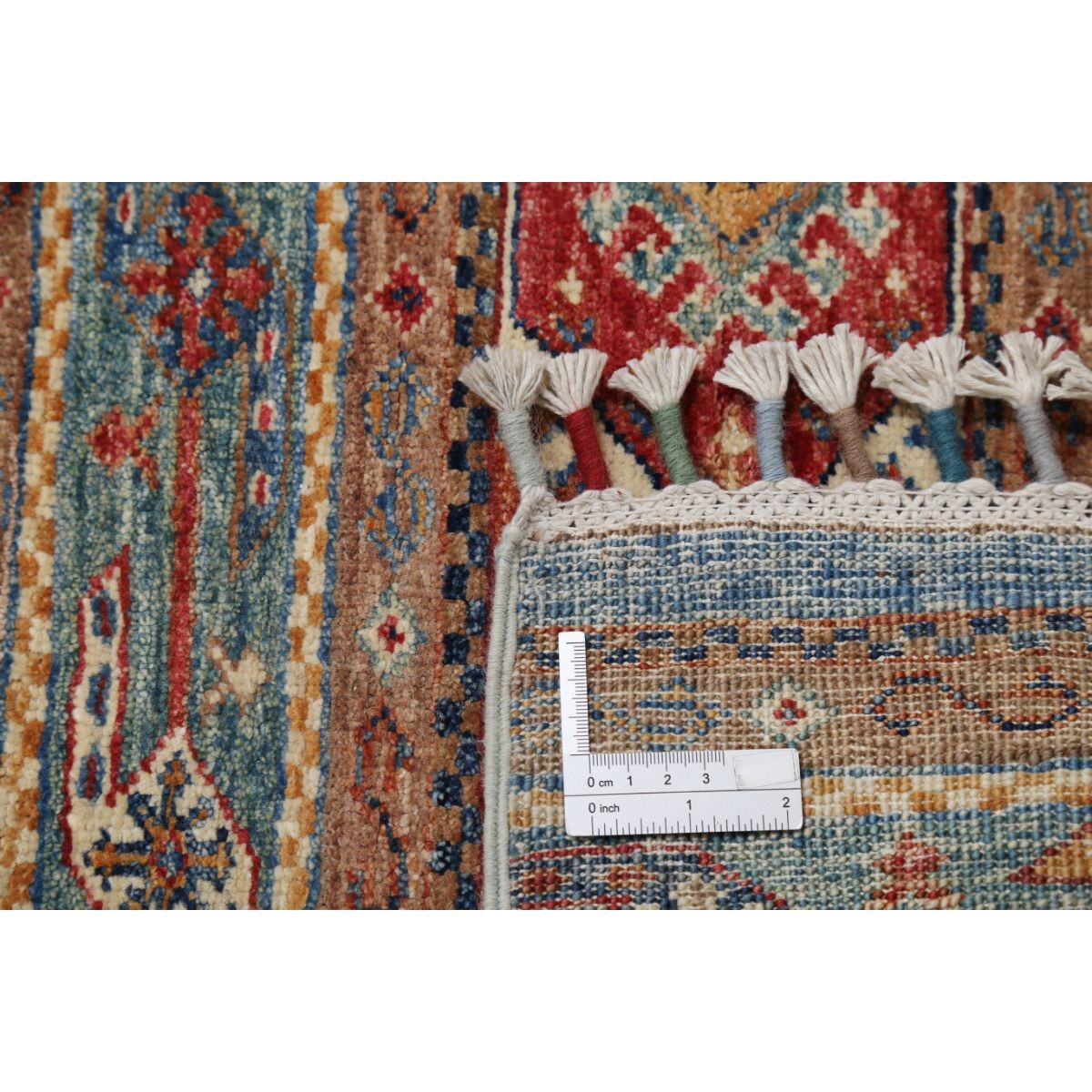Khurjeen 7x10 Handmade Double Knotted Washable Wool Rug - Colorful