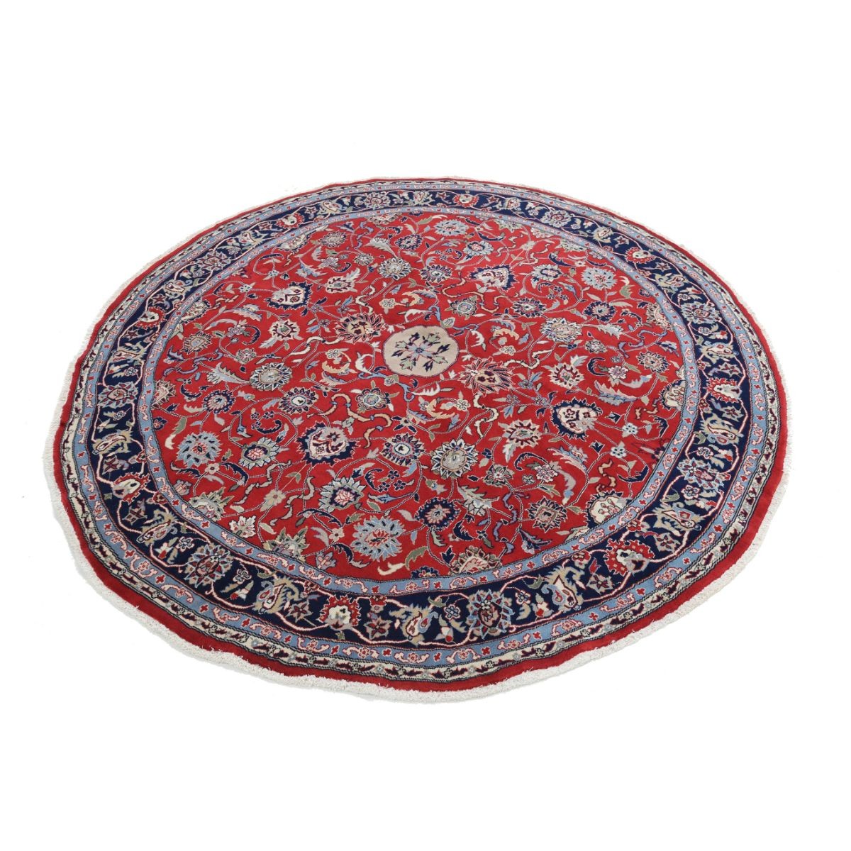 Heritage 6x7 Handmade Double Knotted Washable Wool Round Rug - Colorful