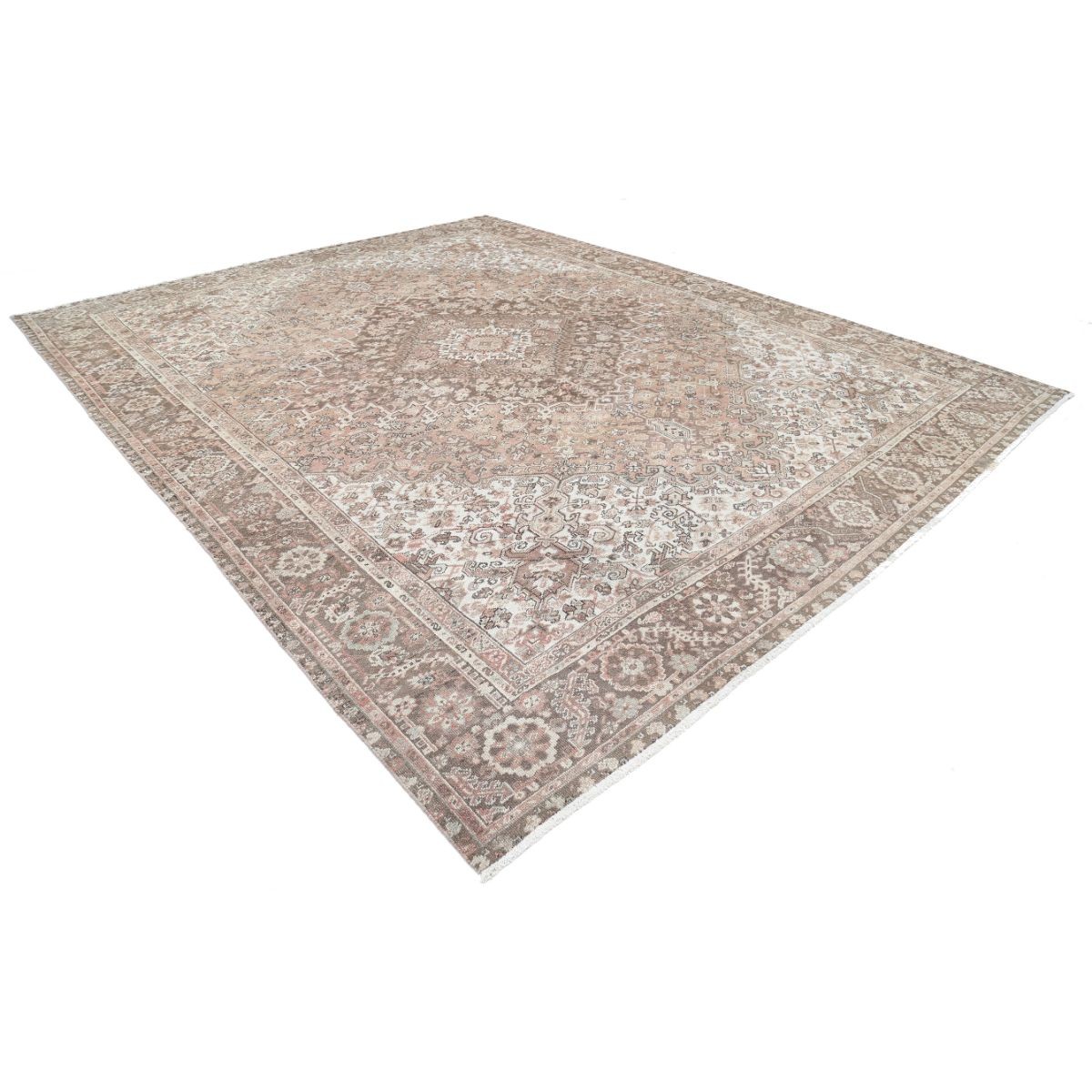 Vintage 11x14 Handmade Double Knotted Washable Wool Rug - Soft Hues