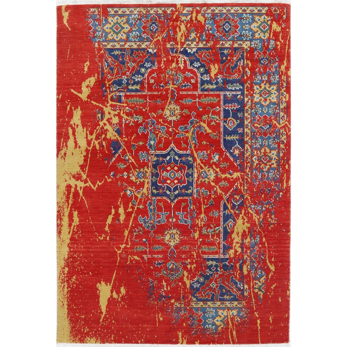 Gulshan-3'11" 4x6 Machine-Made Washable Wool Rug - Colorful