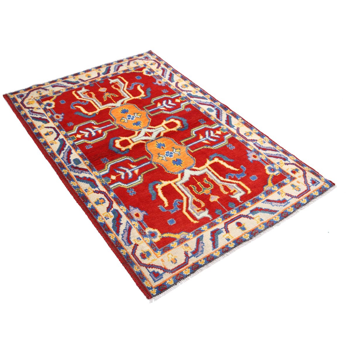 Revival 3x5 Handmade Double Knotted Washable Wool Rug - Colorful