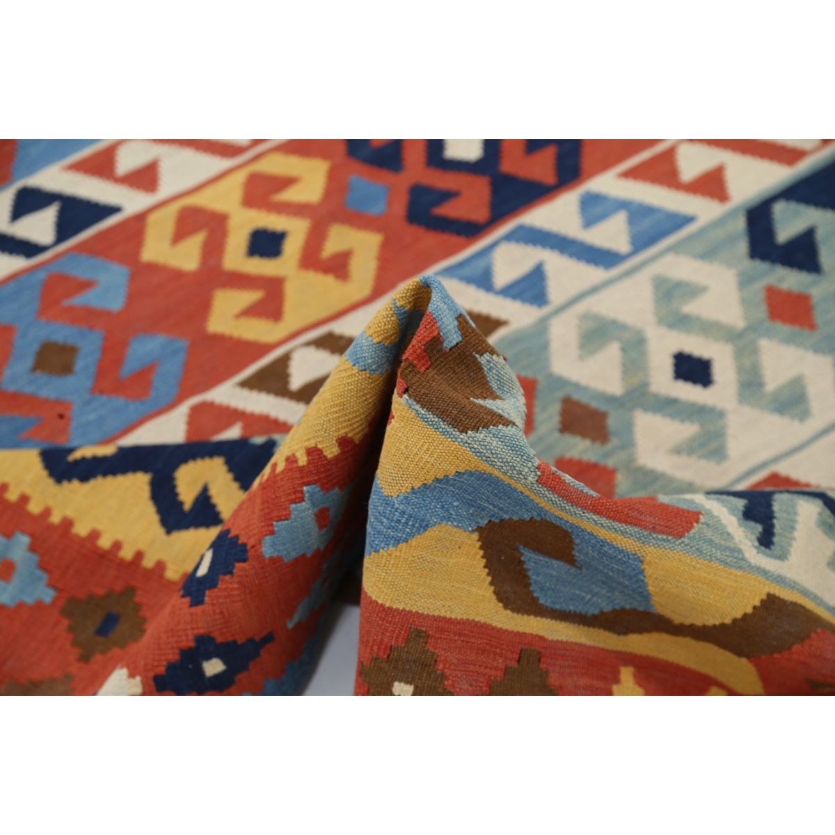 Kafkaas 6x8 Hand Woven Washable Wool Rug - Colorful