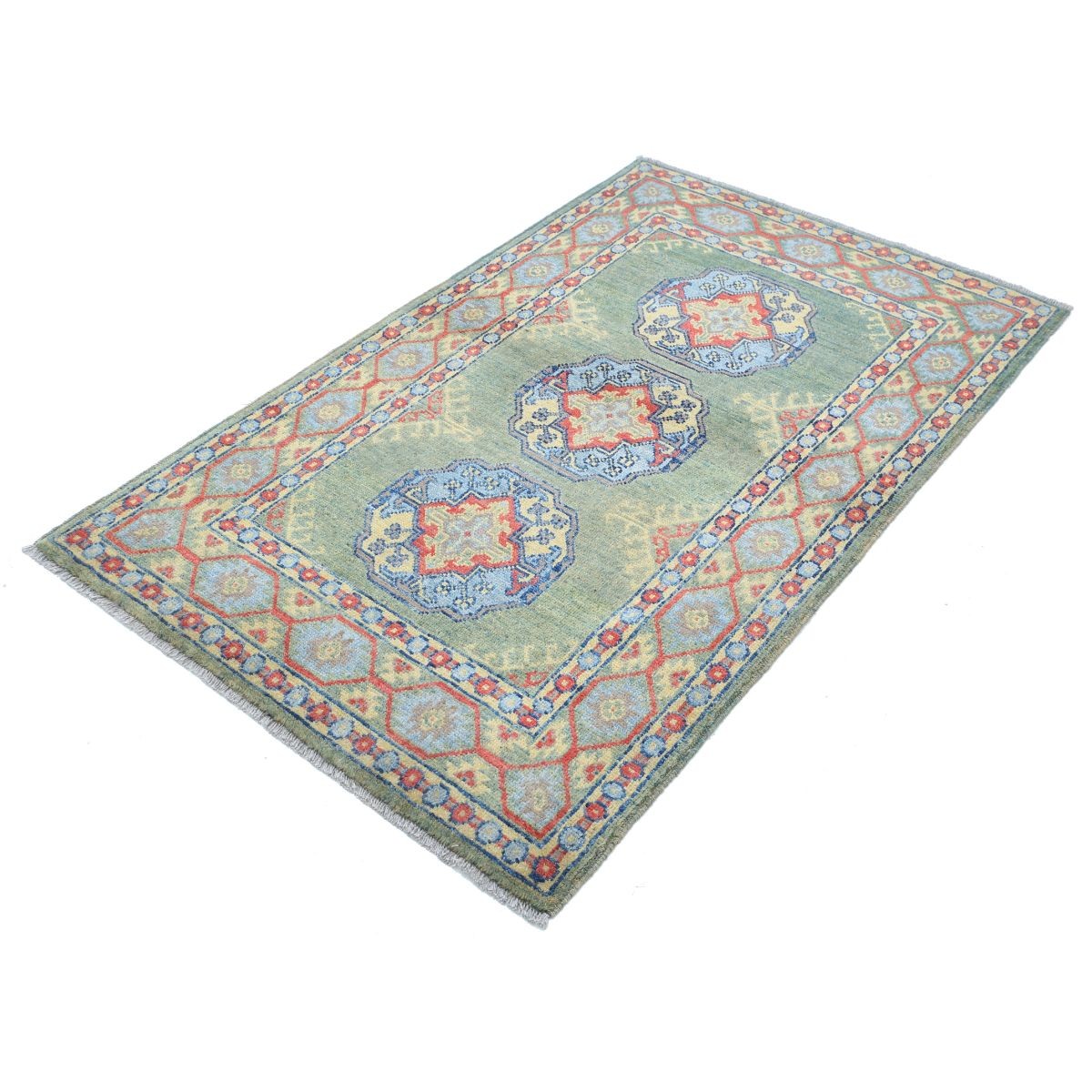 Revival 3x5 Handmade Double Knotted Washable Wool Rug - Colorful