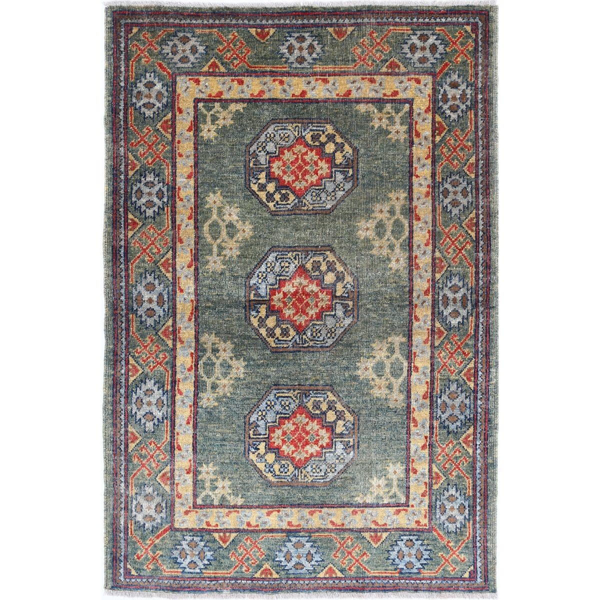 Revival 3x5 Handmade Double Knotted Washable Wool Rug - Colorful