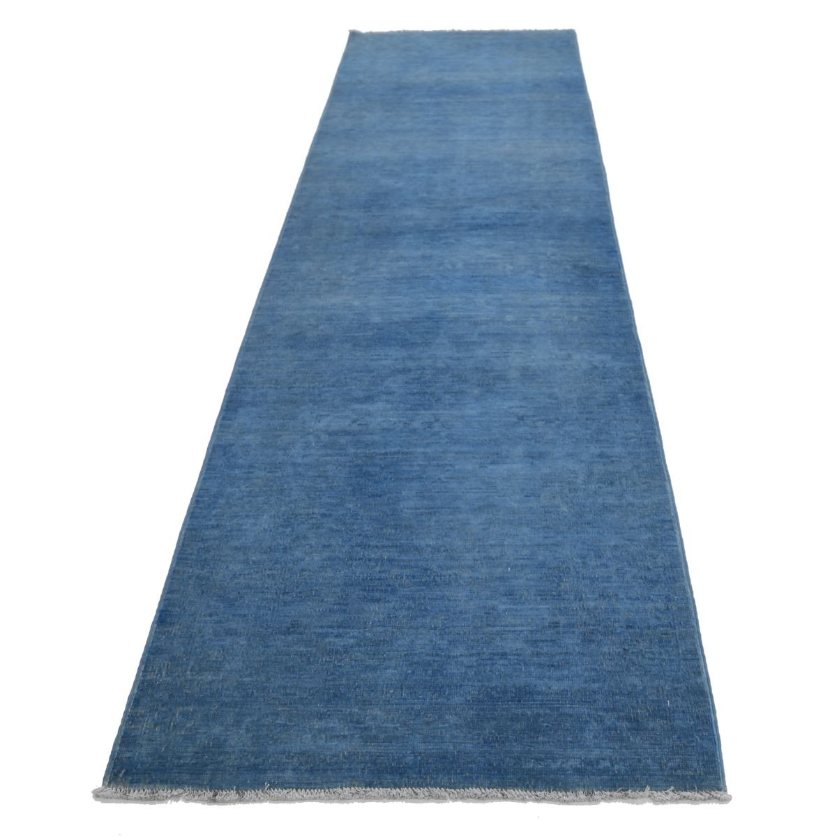 Fine 2x9 Handmade Double Knotted Washable Wool Runner - Monochormatic