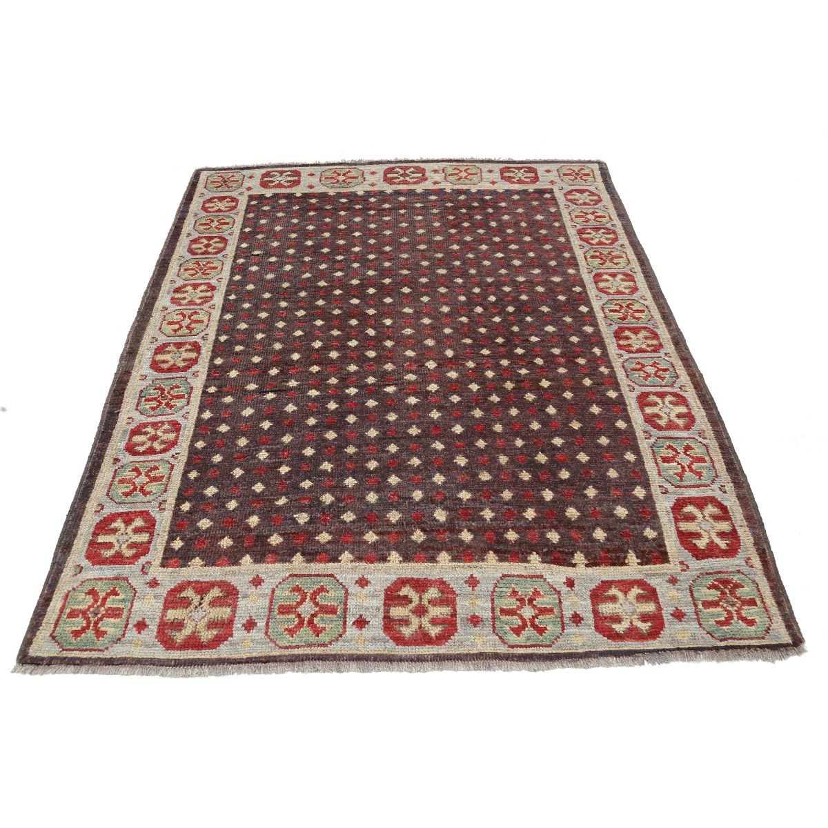 Revival 5x6 Handmade Double Knotted Washable Wool Rug - Colorful