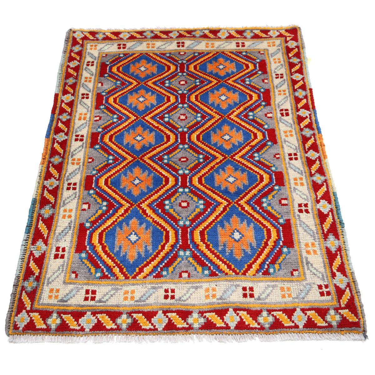 Revival 3x4 Handmade Double Knotted Washable Wool Rug - Colorful