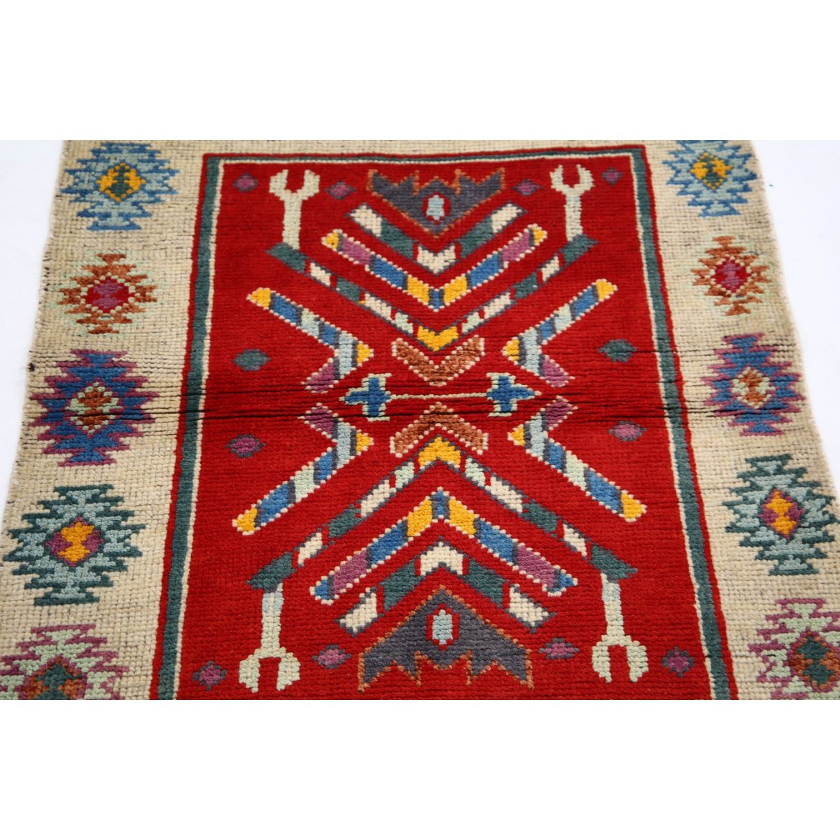 Revival 3x4 Handmade Double Knotted Washable Wool Rug - Colorful