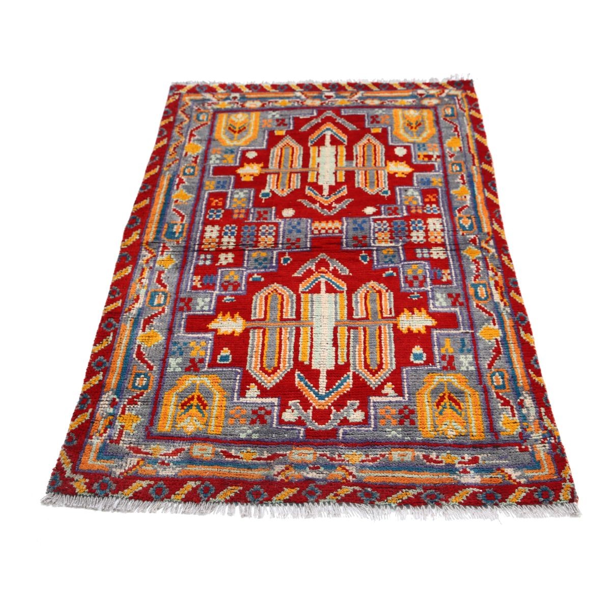 Revival 3x5 Handmade Double Knotted Washable Wool Rug - Colorful