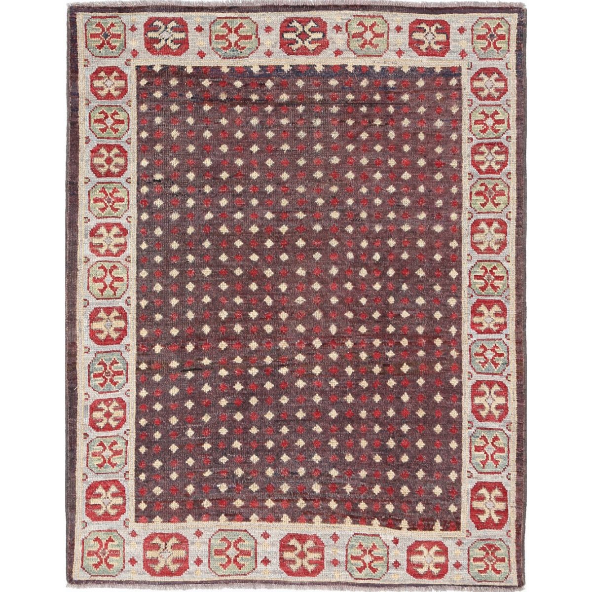 Revival 5x6 Handmade Double Knotted Washable Wool Rug - Colorful