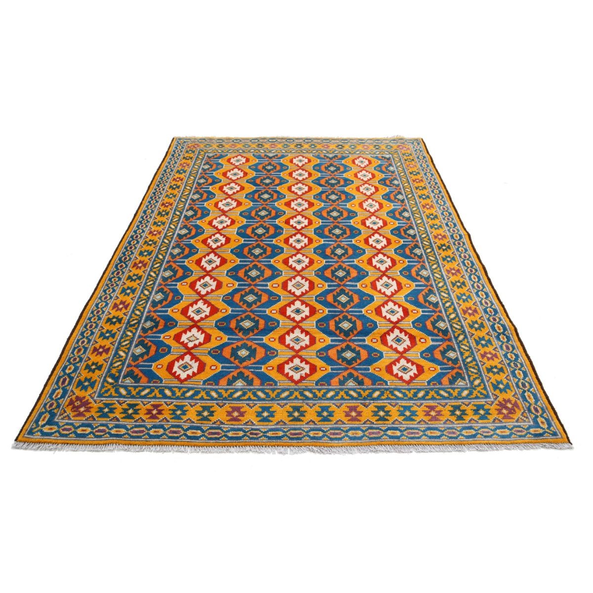 Revival 6x8 Handmade Double Knotted Washable Wool Rug - Colorful