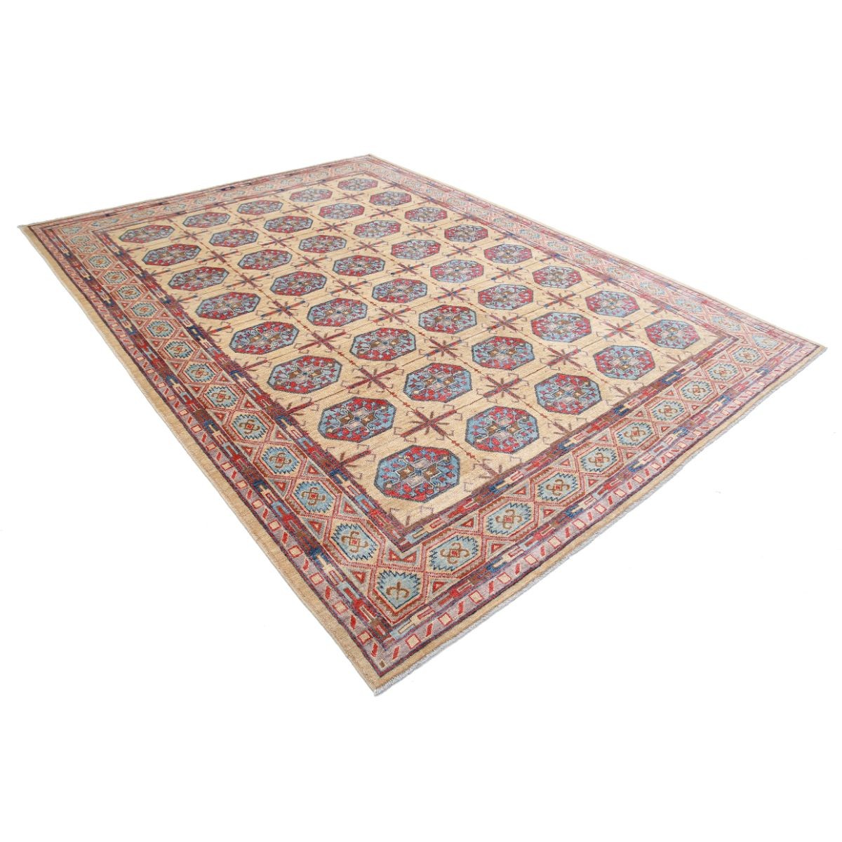 Revival 8x11 Handmade Double Knotted Washable Wool Rug - Colorful