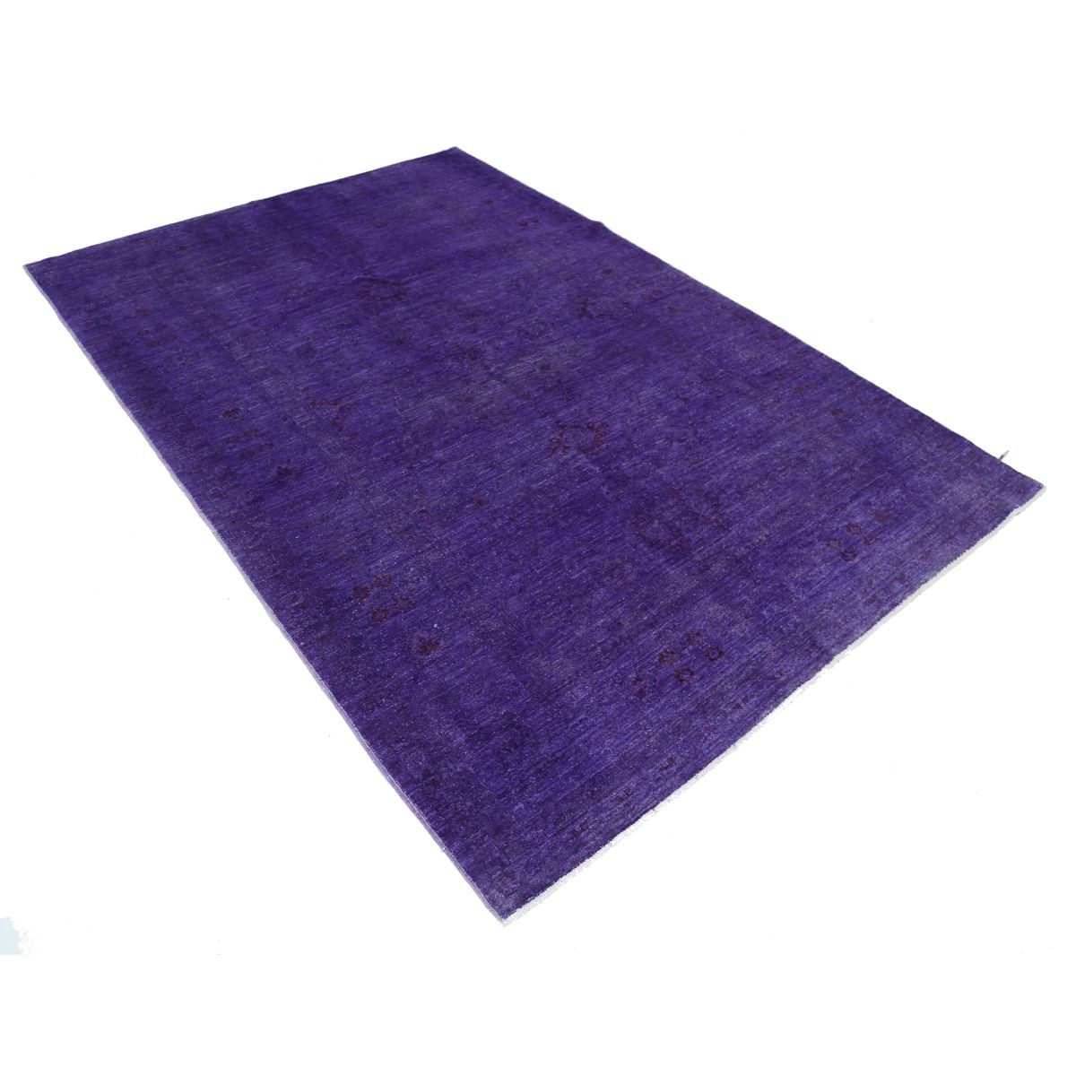 Overdye 6x8 Handmade Double Knotted Washable Wool Rug - Monochormatic