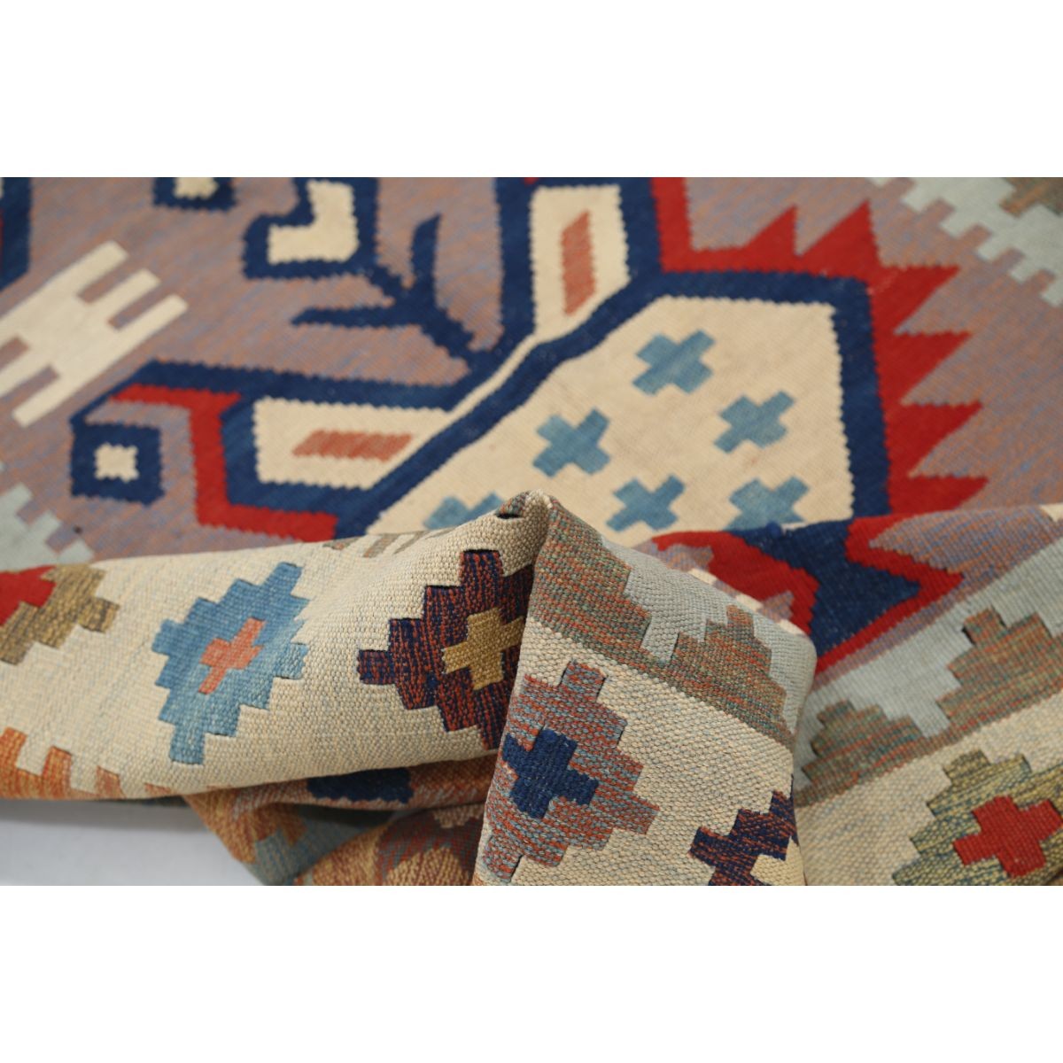 Kafkaas 5x7 Hand Woven Washable Wool Rug - Colorful