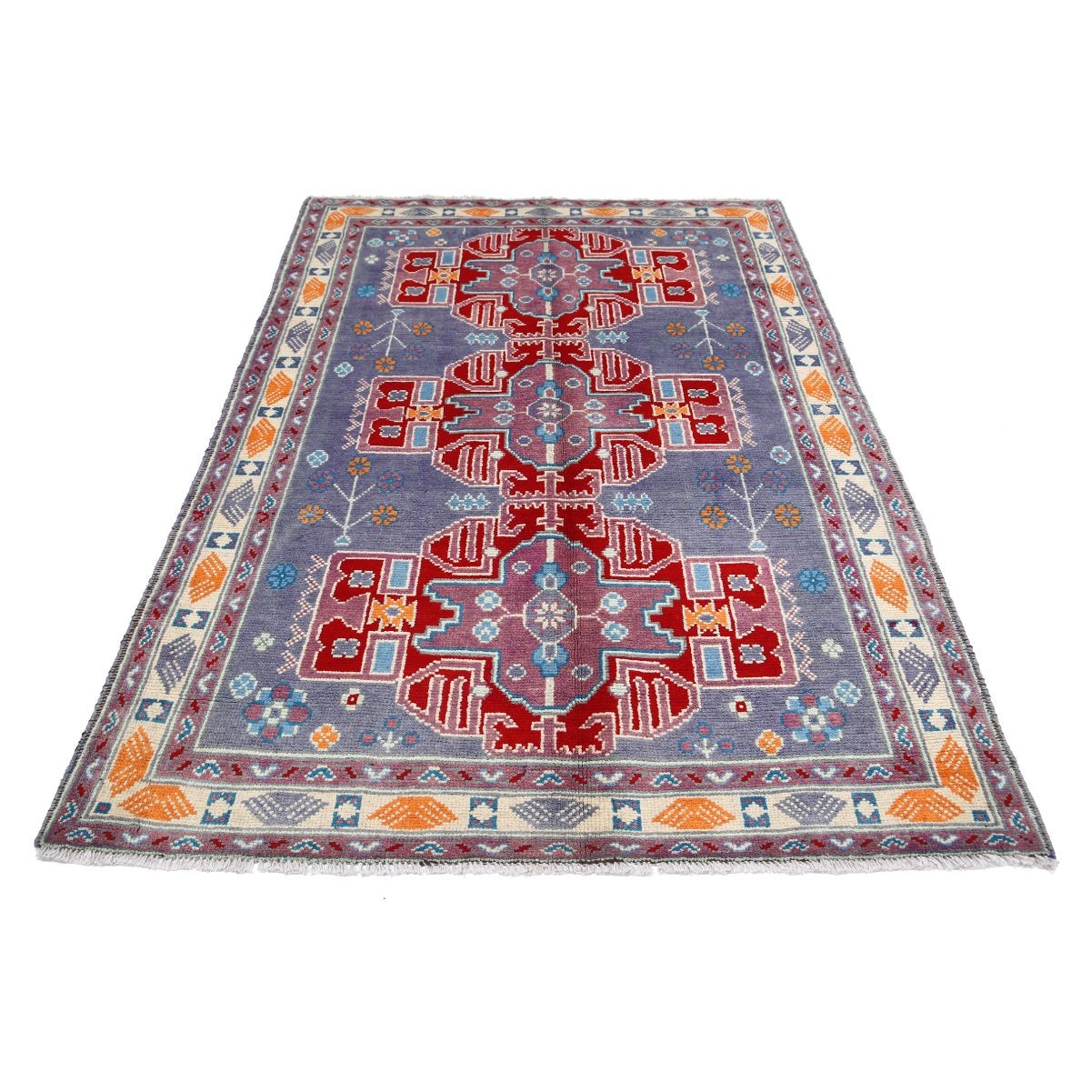 Revival 5x7 Handmade Double Knotted Washable Wool Rug - Colorful