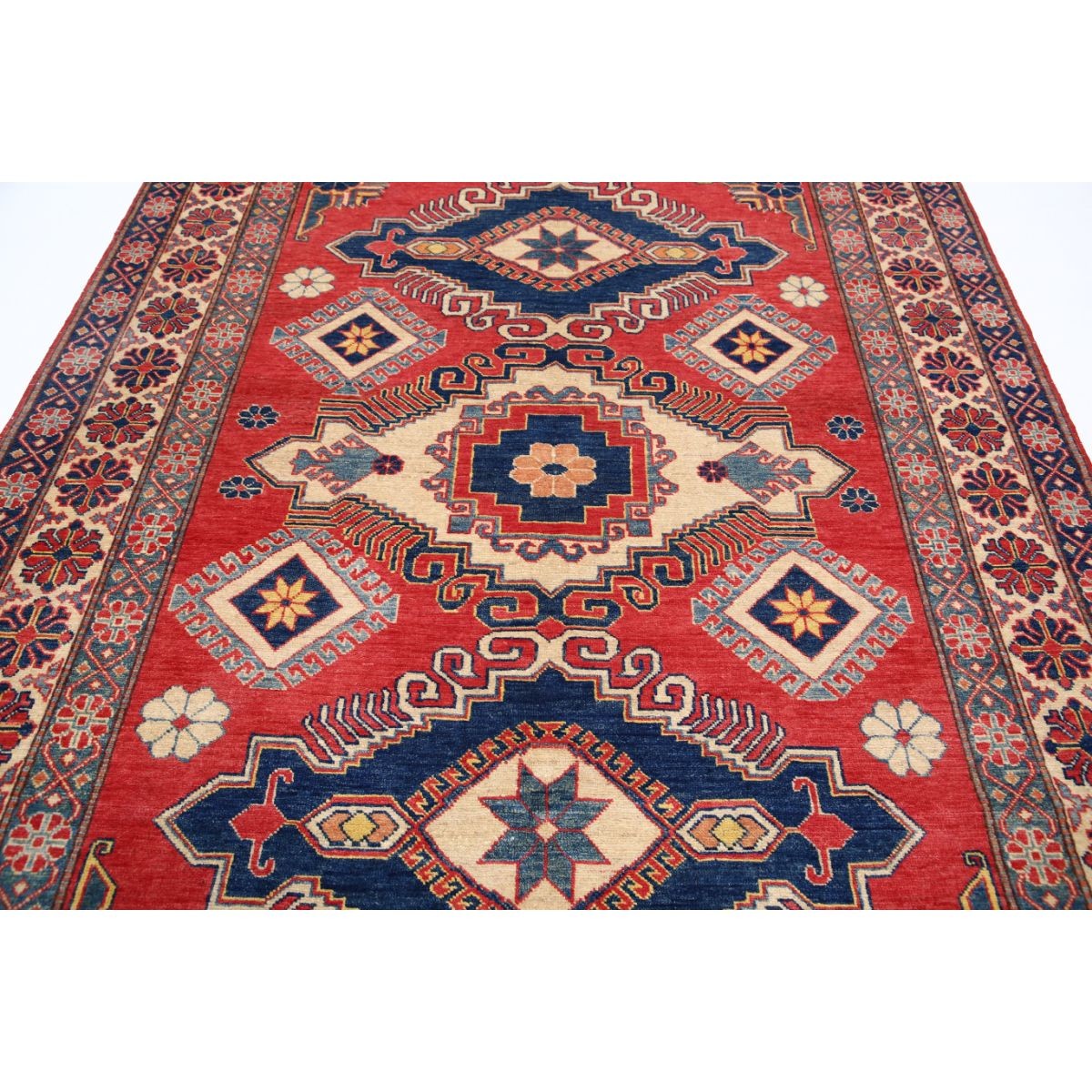 Kazak 7x9 Handmade Double Knotted Washable Wool Rug - Colorful