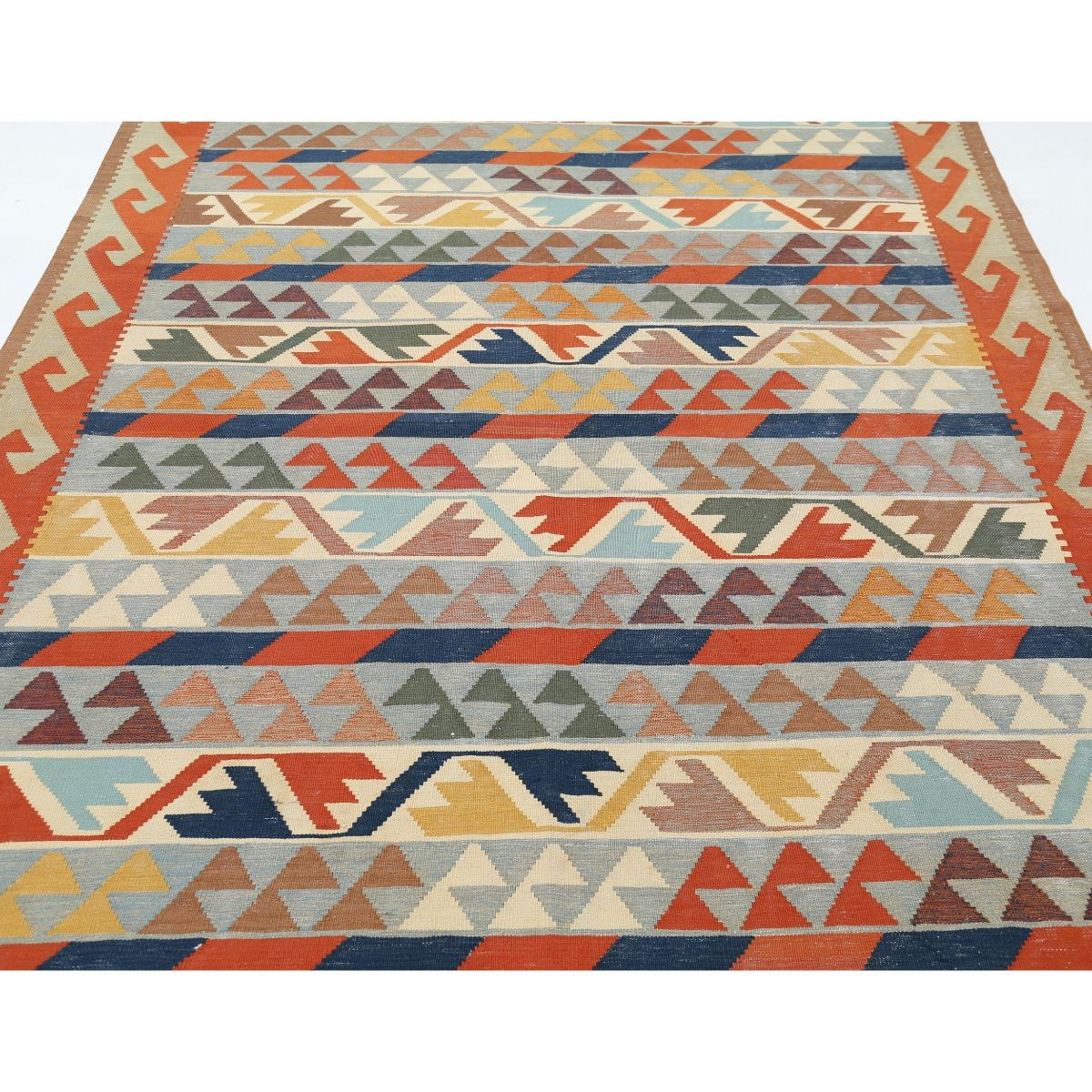 Kafkaas 6x10 Hand Woven Washable Wool Rug - Colorful