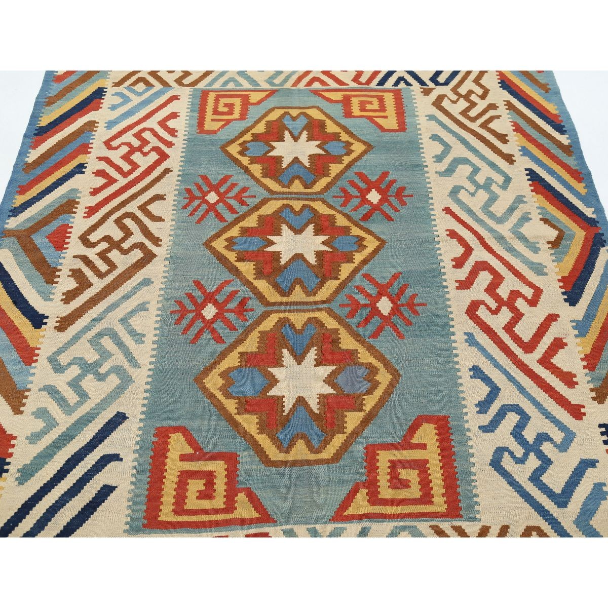 Kafkaas 5x7 Hand Woven Washable Wool Rug - Colorful