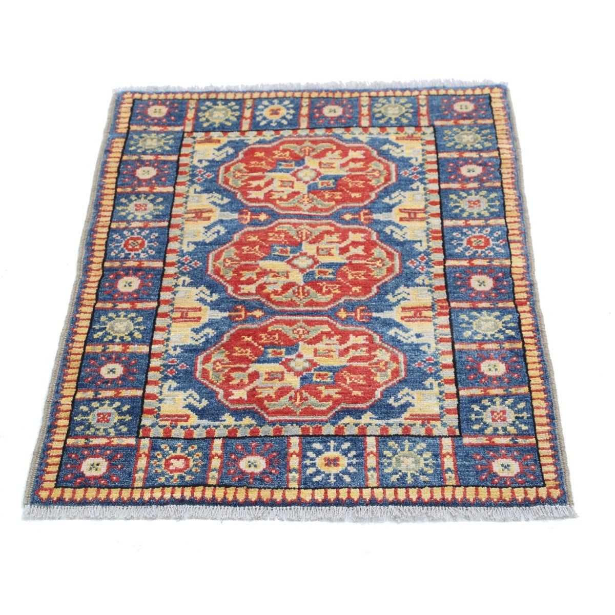 Revival 2x3 Handmade Double Knotted Washable Wool Rug - Colorful