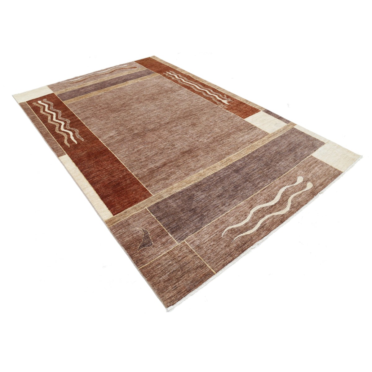 Modcar 6x10 Handmade Double Knotted Washable Wool Rug - Colorful