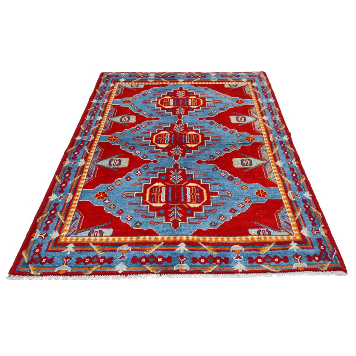 Revival 5x7 Handmade Double Knotted Washable Wool Rug - Colorful