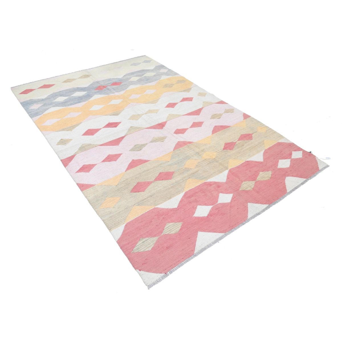 Silki 5x8 Hand Woven Washable Silk Rug - Colorful
