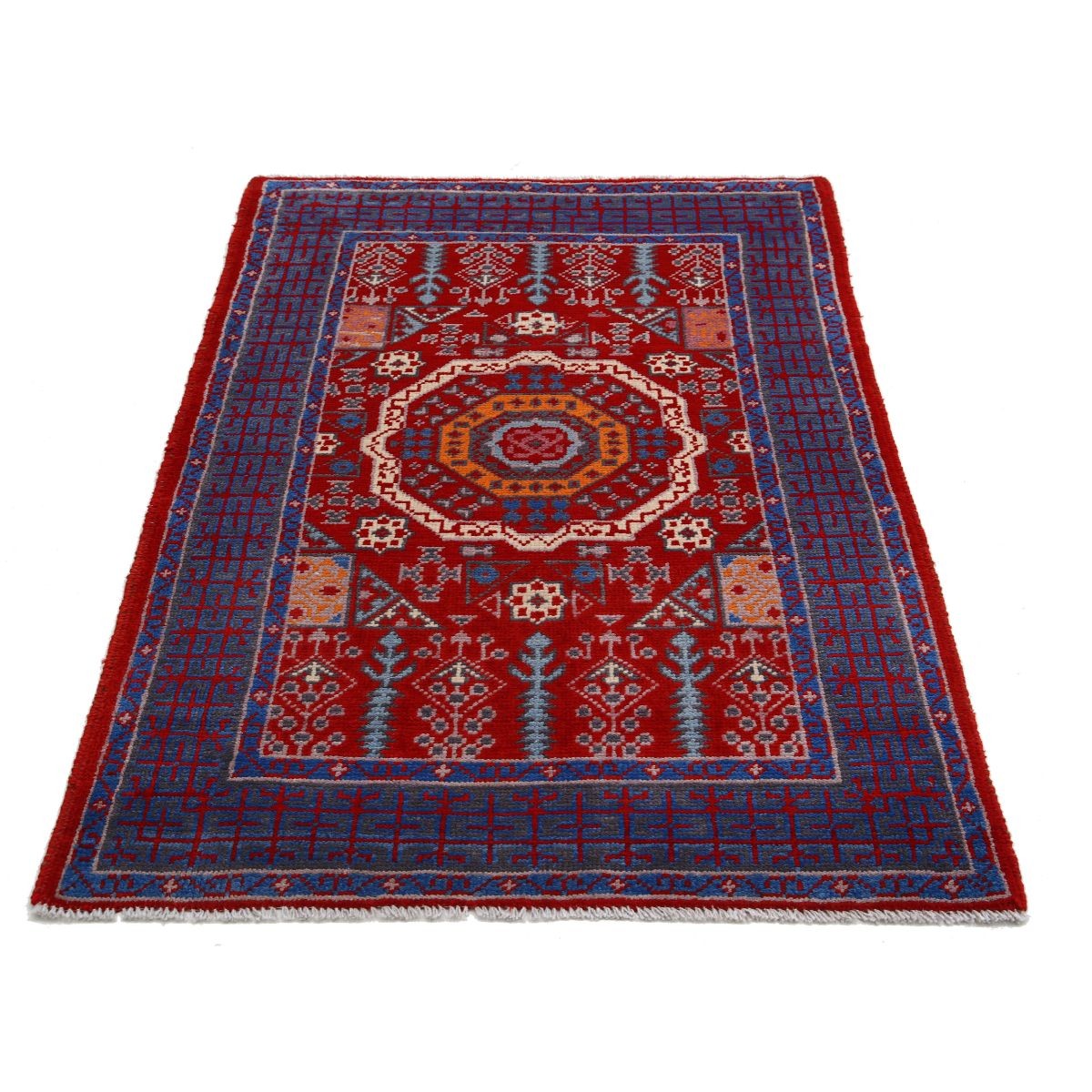 Revival 3x5 Handmade Double Knotted Washable Wool Rug - Colorful