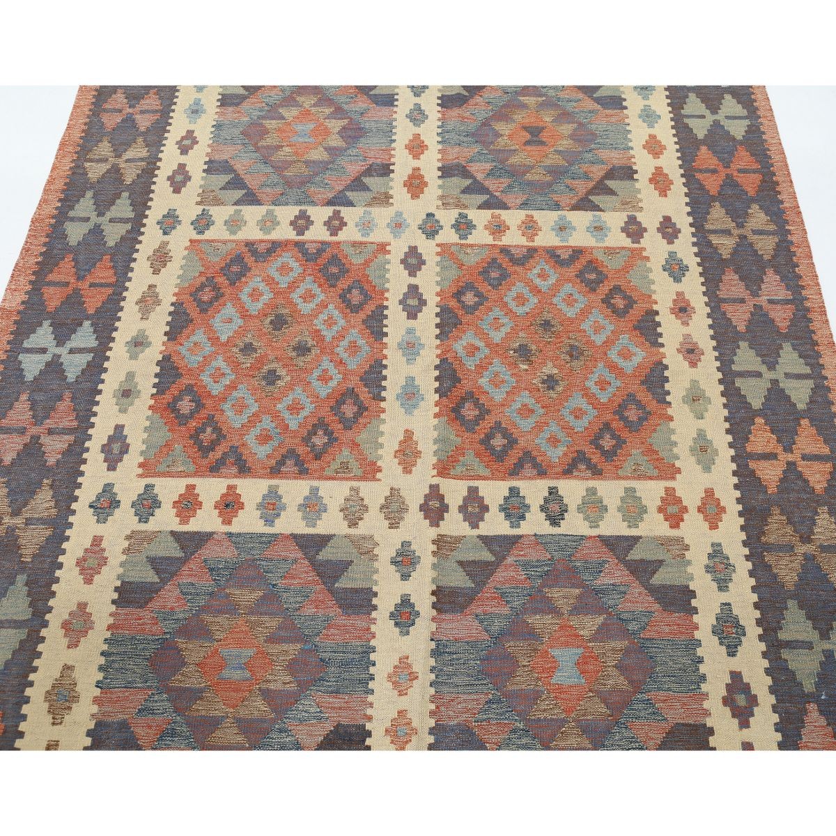 Kafkaas 5x7 Hand Woven Washable Wool Rug - Colorful