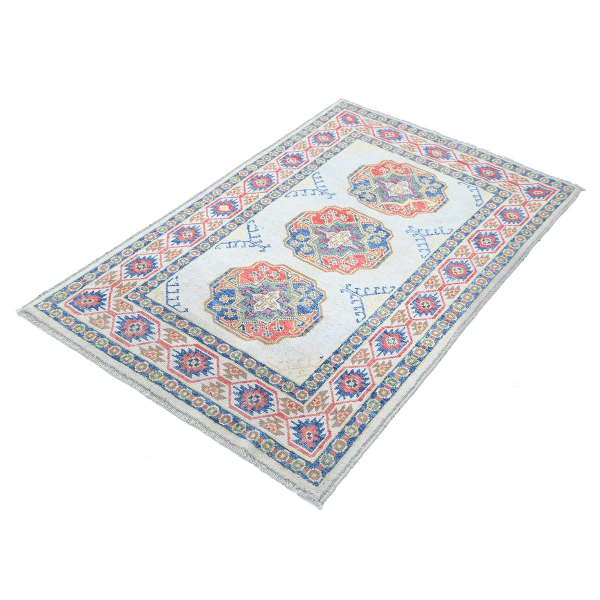 Revival 3x5 Handmade Double Knotted Washable Wool Rug - Colorful