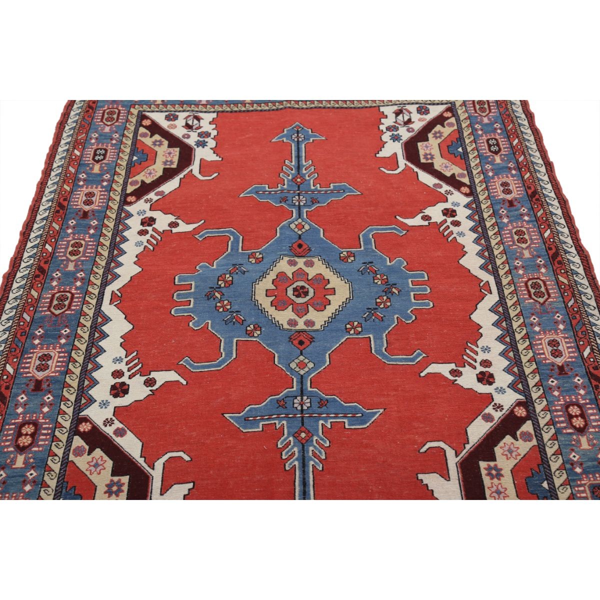 Sumak 4x7 Hand Woven Washable Wool Rug - Colorful