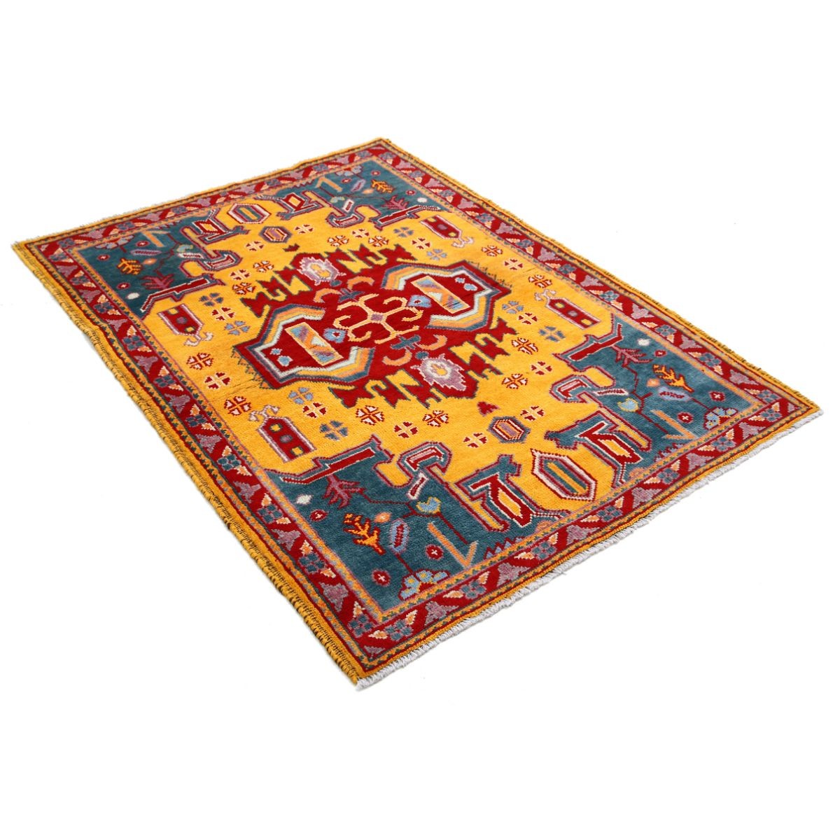 Revival 4x6 Handmade Double Knotted Washable Wool Rug - Colorful