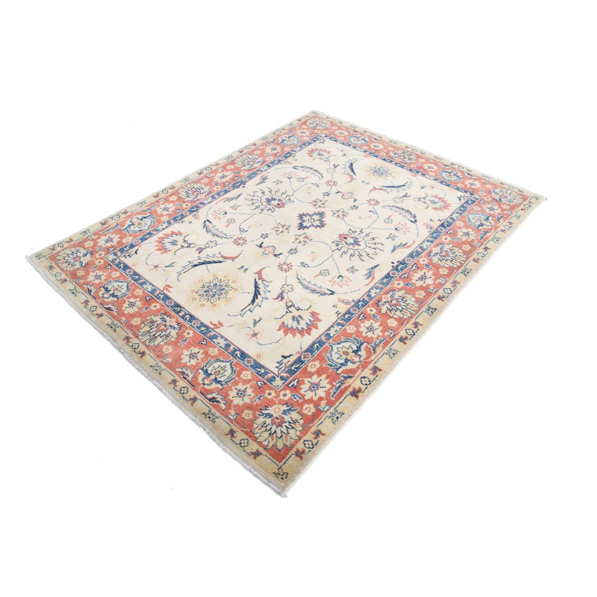 Kazak 5x6 Handmade Double Knotted Washable Wool Rug - Colorful
