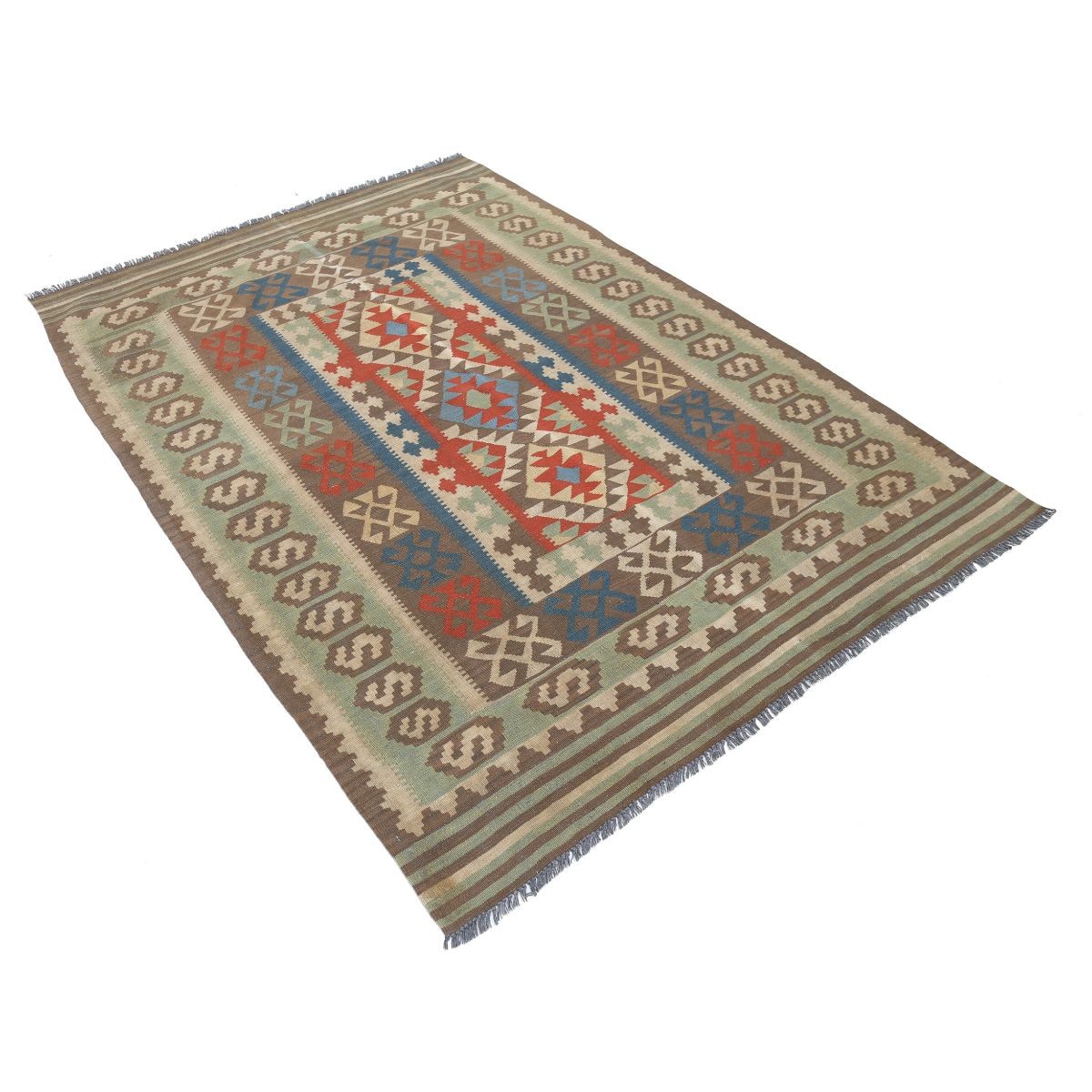 Kafkaas 5x7 Hand Woven Washable Wool Rug - Colorful