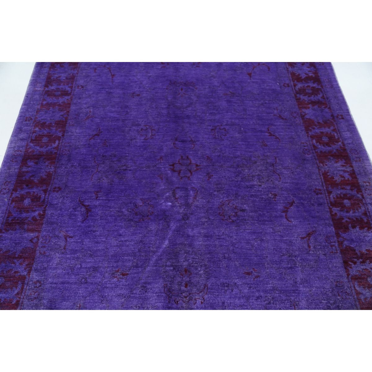 Overdye 5x8 Handmade Double Knotted Washable Wool Rug - Monochormatic