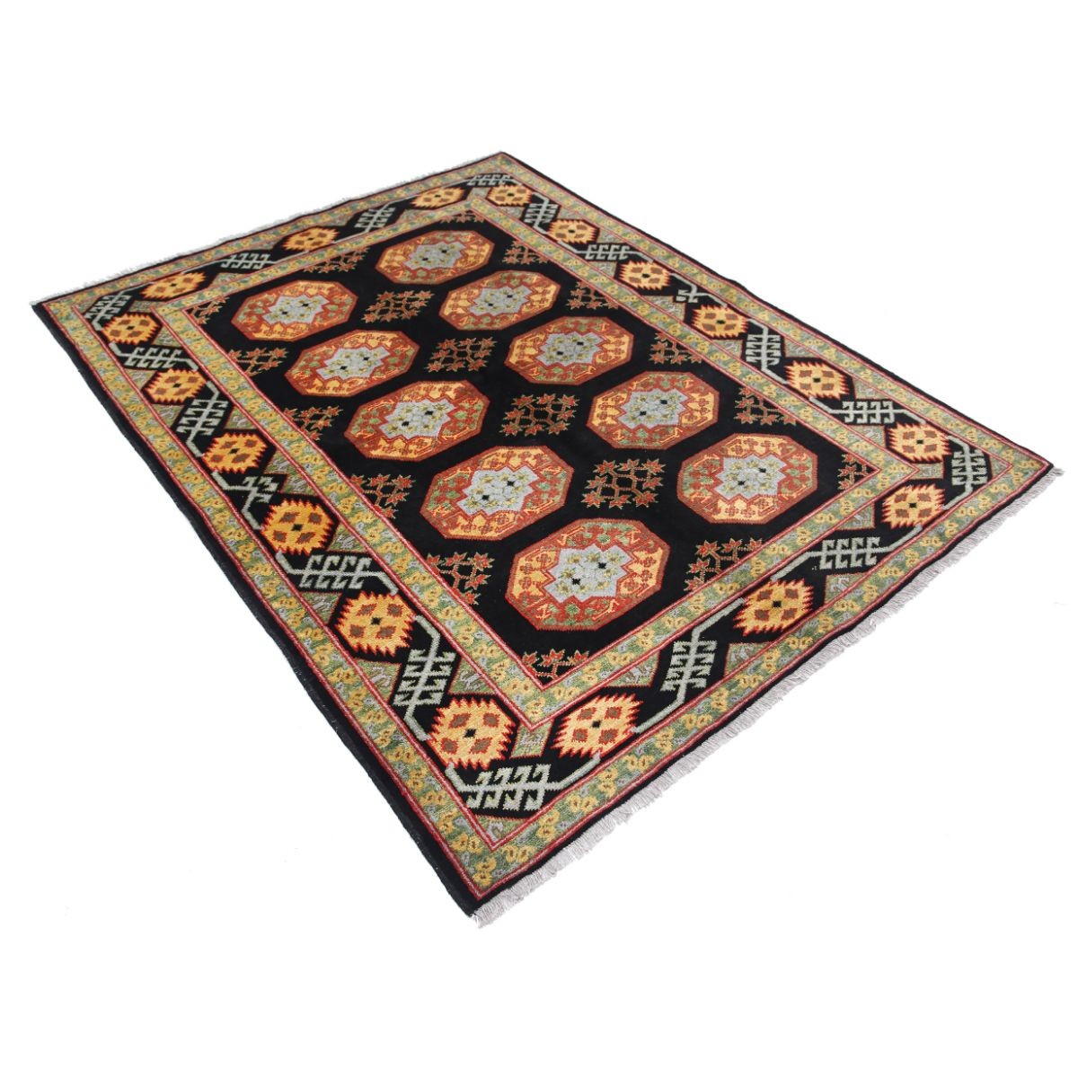 Revival 5x7 Handmade Double Knotted Washable Wool Rug - Colorful