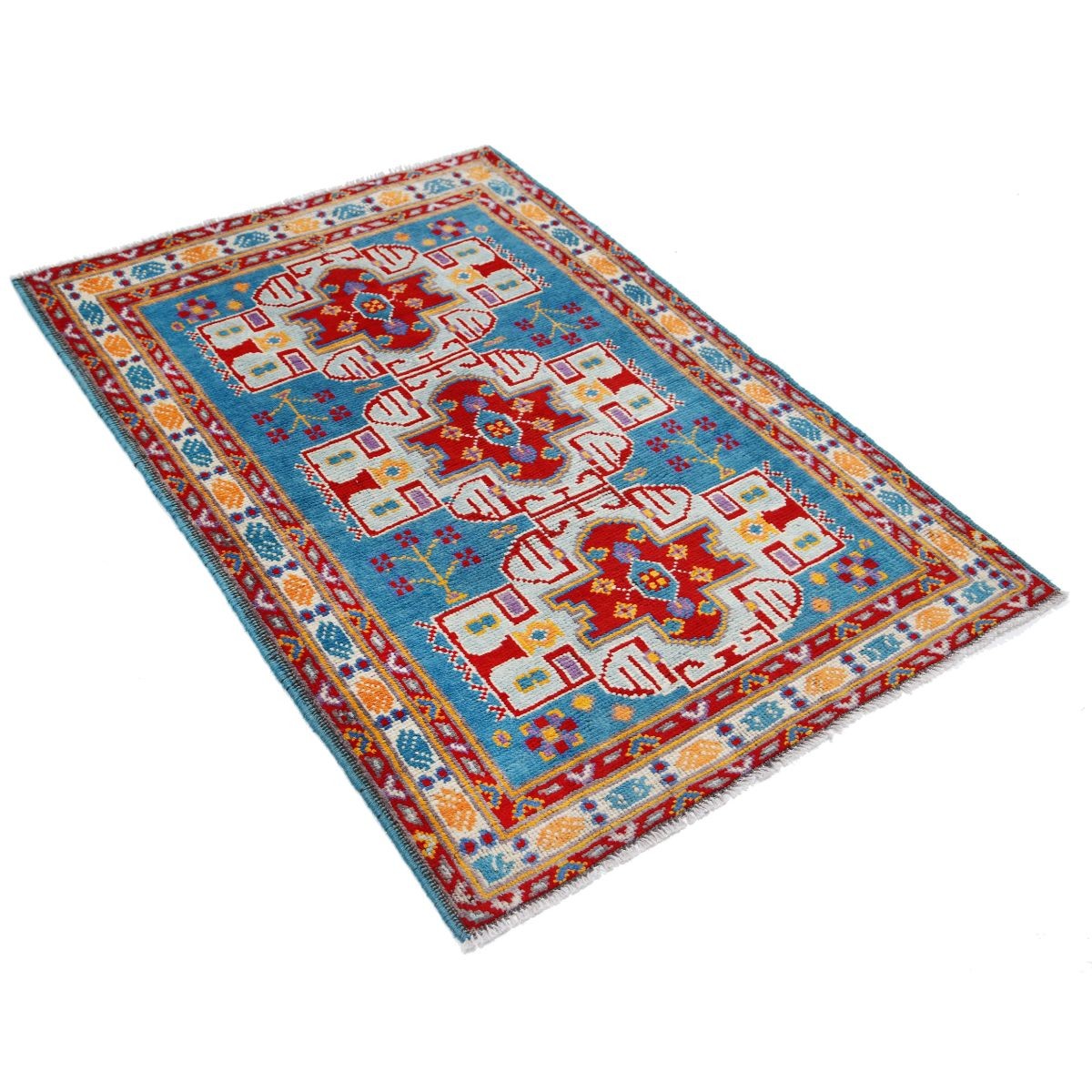 Revival 3x5 Handmade Double Knotted Washable Wool Rug - Colorful