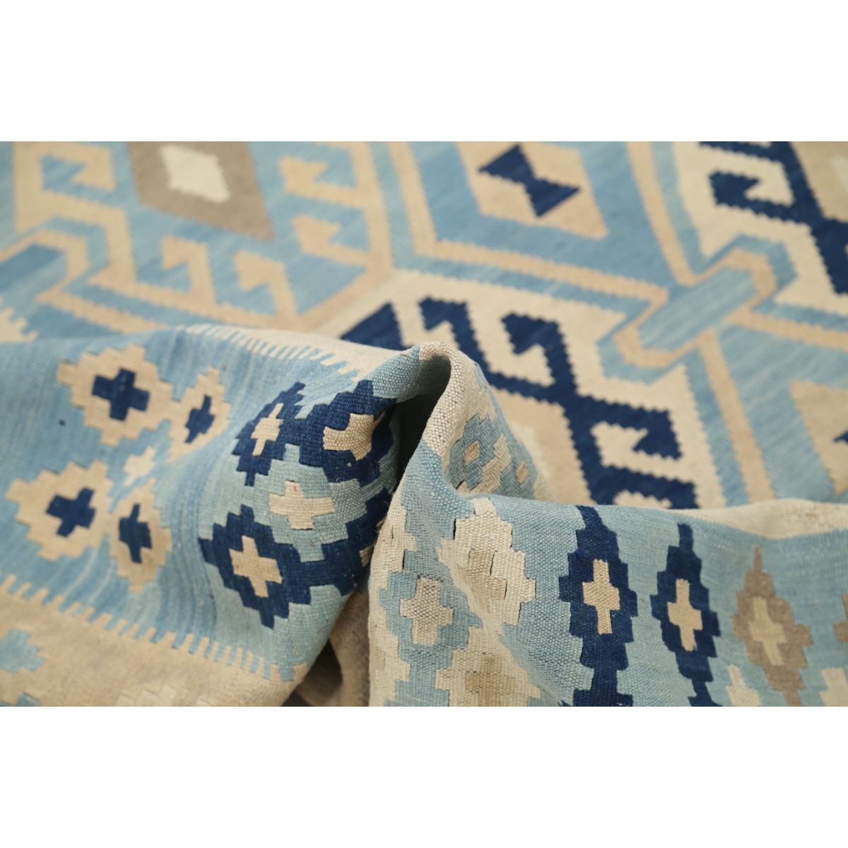 Kafkaas 7x10 Hand Woven Washable Wool Rug - Soft Hues