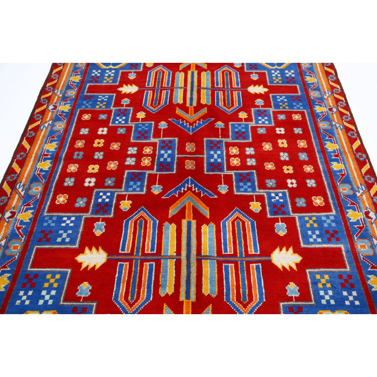Revival 6x8 Handmade Double Knotted Washable Wool Rug - Colorful