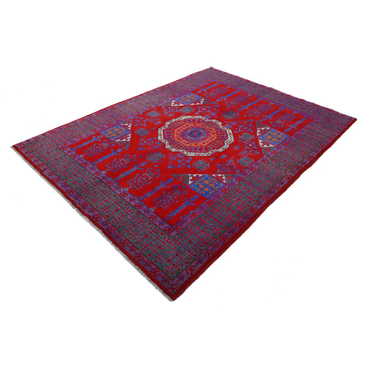 Revival 6x8 Handmade Double Knotted Washable Wool Rug - Colorful