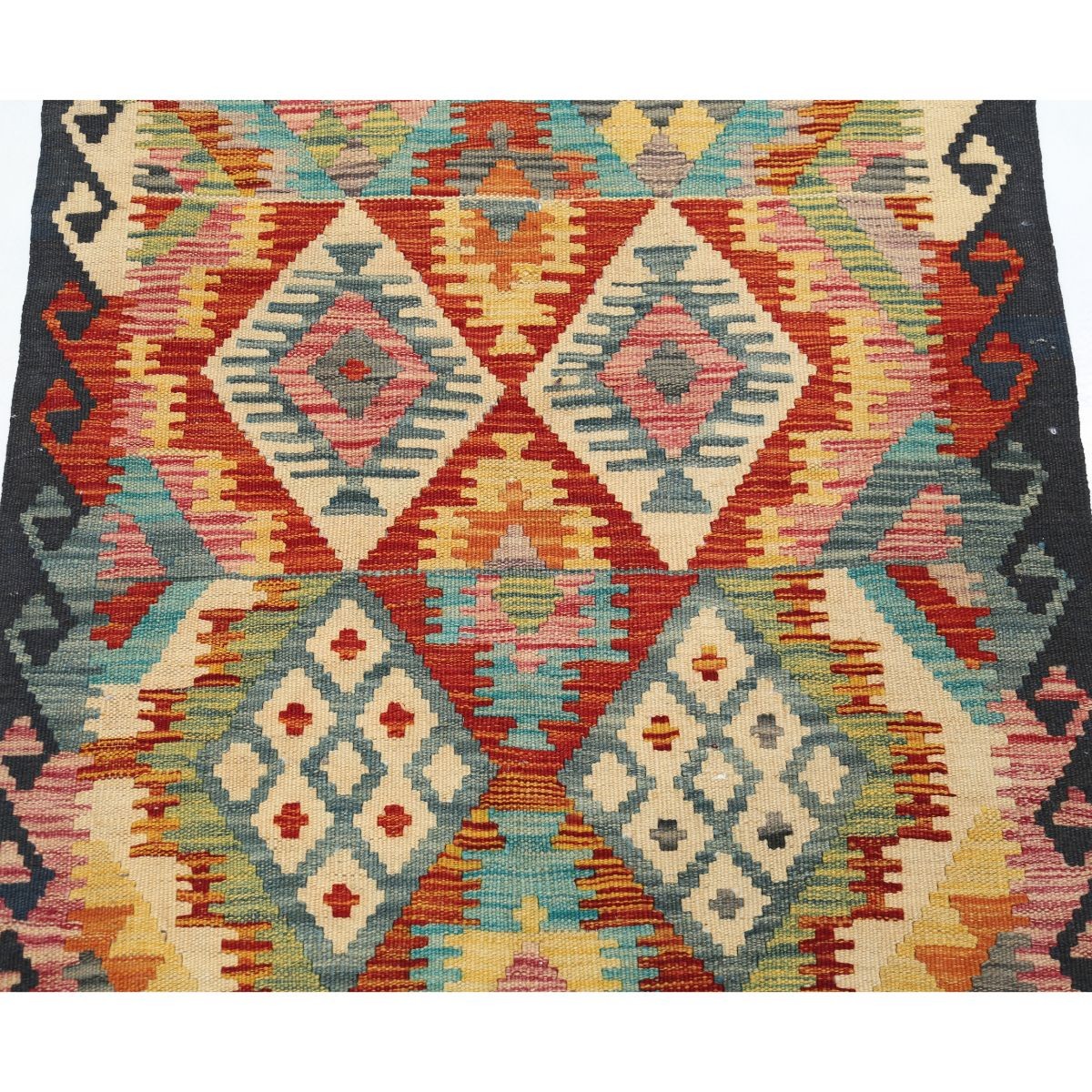 Maimana 3x4 Hand Woven Washable Wool Rug - Colorful
